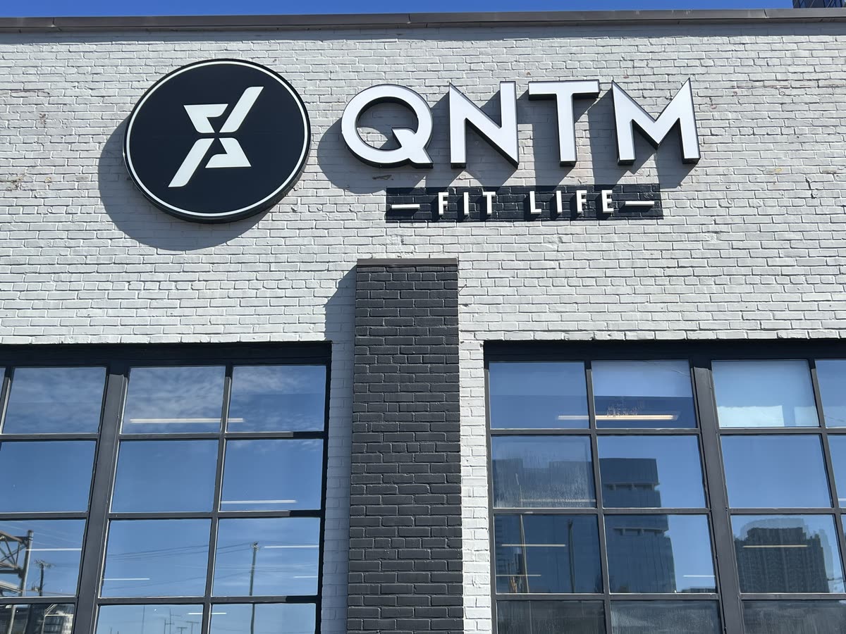 QNTM Fit Life exterior signage in downtown Nashville